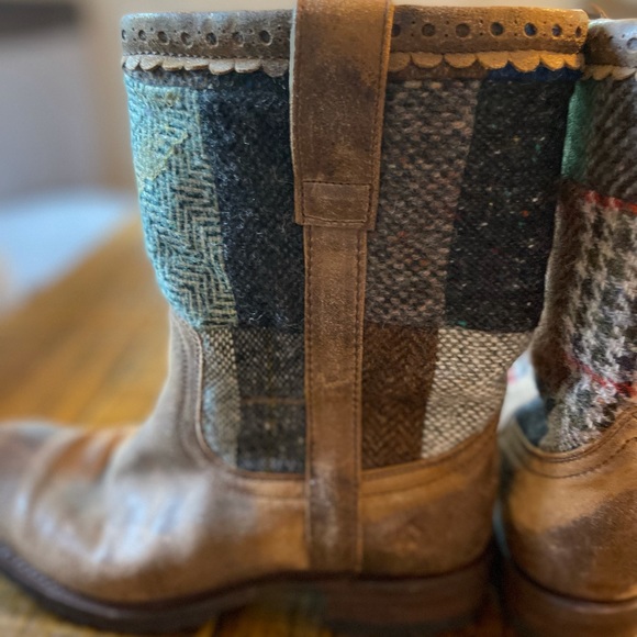 COPY - Sendra Boots Distressed Plaid Patchwork EUC Worn Once for a Few Hours - Picture 3 of 15